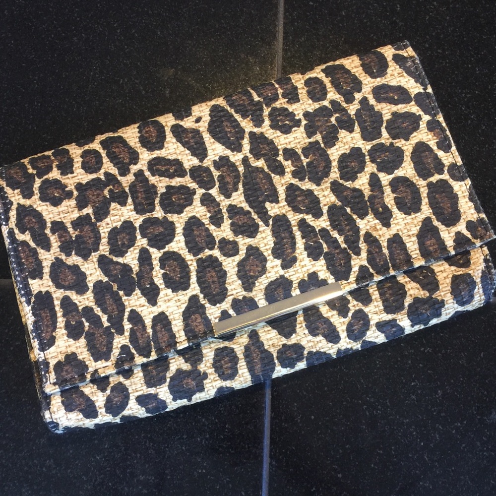 Leopard Woven Clutch